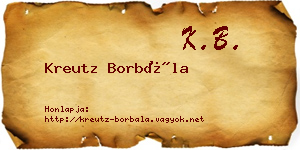 Kreutz Borbála névjegykártya